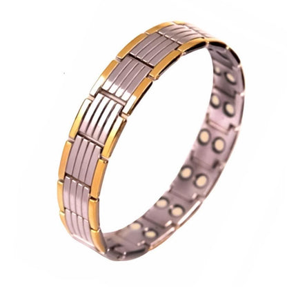 Ultra Strength Magnetic Therapy Bio Bracelet for Boys & Men (Silver & Gold) - maagauri.com