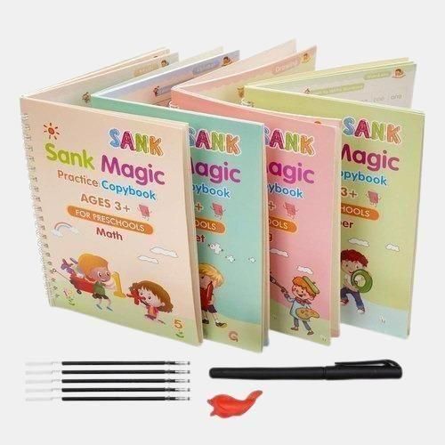 Sank Magic Practice Copybook (4 BOOKS,1 PEN,1 GRIP,10 REFILL) - maagauri.com