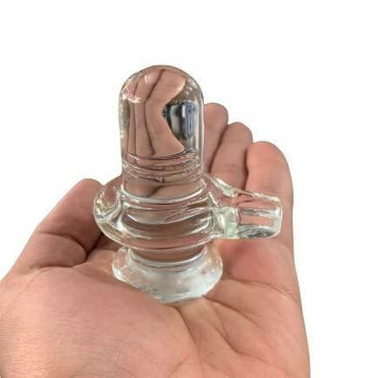 Sphatik Shivling/Big Size for Home Pooja Decorative Showpiece - 4 inch, 20gm (Crystal, White) - maagauri.com