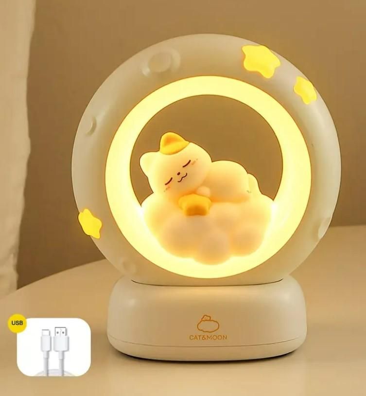 Sleeping Cat LED Night Light Lamp with Touch Control - maagauri.com