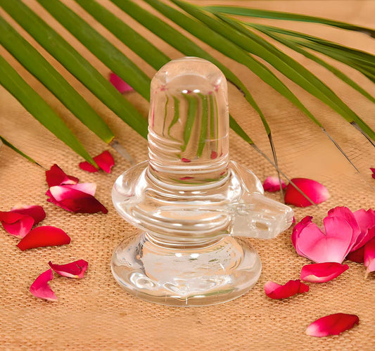 Sphatik Shivling/Big Size for Home Pooja Decorative Showpiece - 4 inch, 20gm (Crystal, White) - maagauri.com