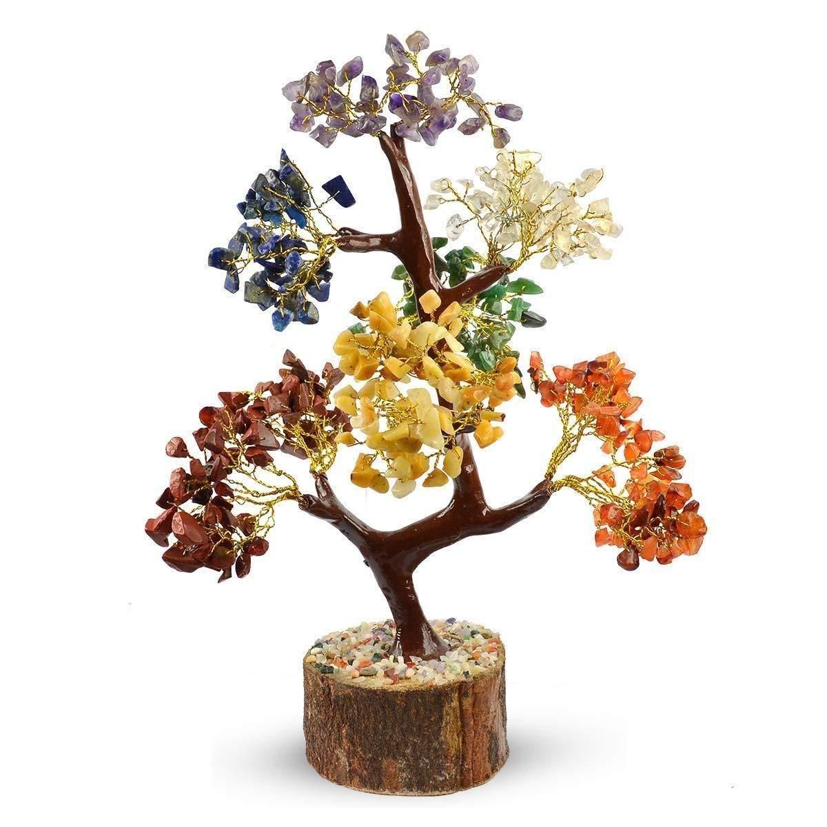 7 Chakra Natural Gemstone Crystal Tree - maagauri.com