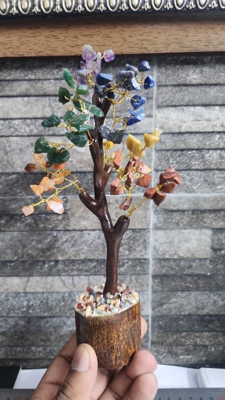 7 Chakra Natural Gemstone Crystal Tree - maagauri.com