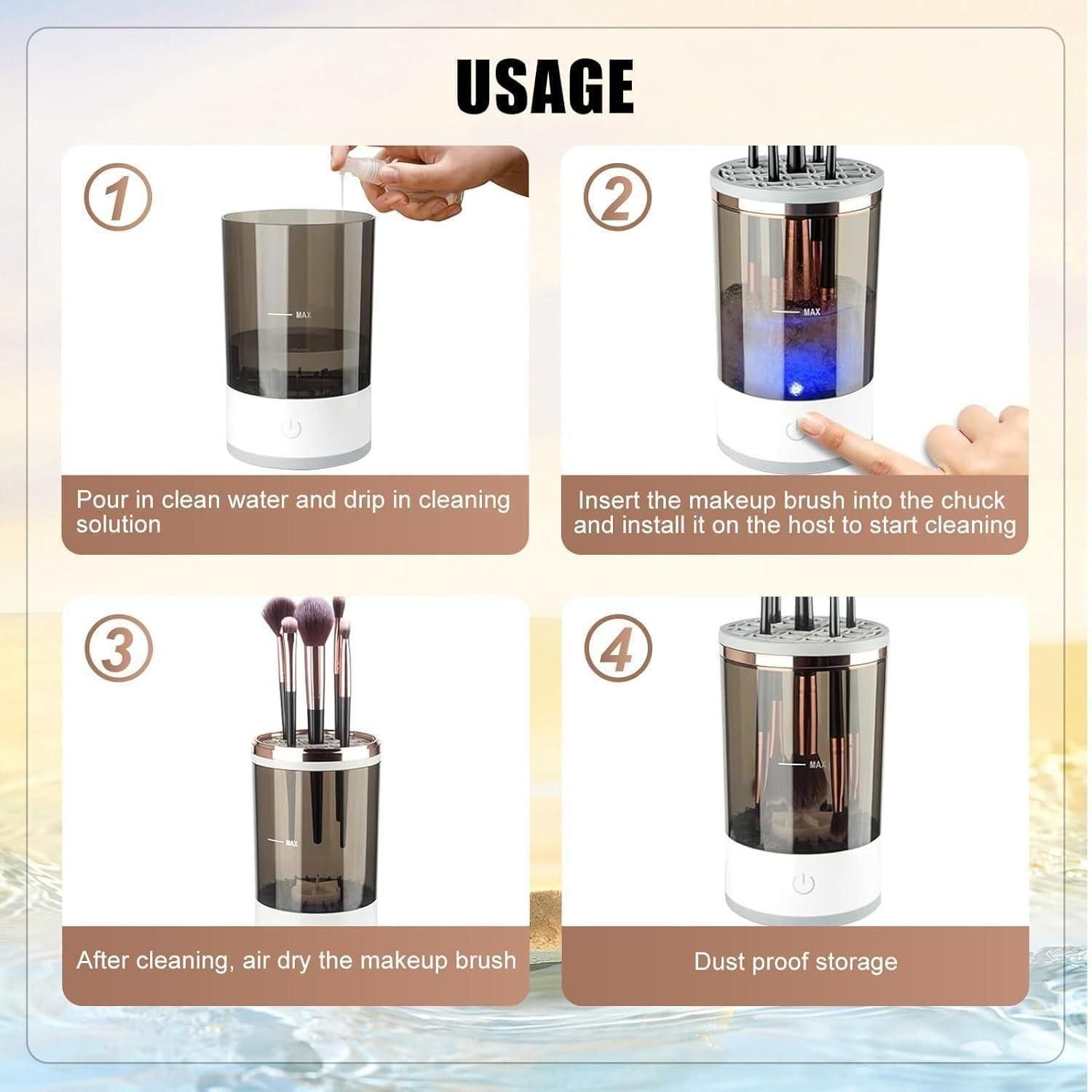 Make Up Brush Cleaner,Electric Brush Cleaner, USB Rechargeable Automatic Deep Cosmetic Cleaning Device - maagauri.com