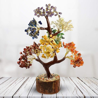 7 Chakra Natural Gemstone Crystal Tree - maagauri.com