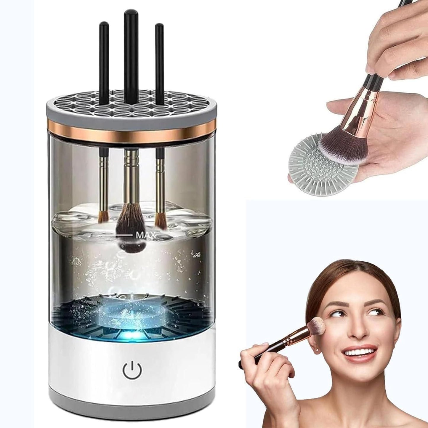 Make Up Brush Cleaner,Electric Brush Cleaner, USB Rechargeable Automatic Deep Cosmetic Cleaning Device - maagauri.com