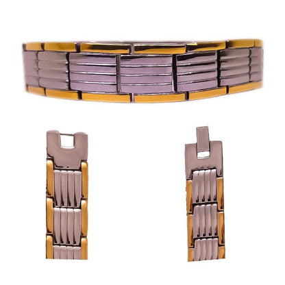 Ultra Strength Magnetic Therapy Bio Bracelet for Boys & Men (Silver & Gold) - maagauri.com