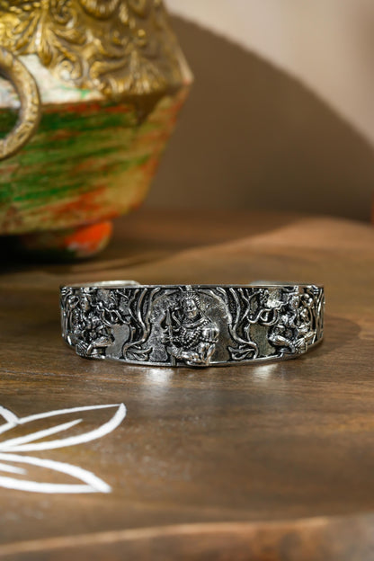 Men's Oxidised Silver Mahakal Bracelet - maagauri.com