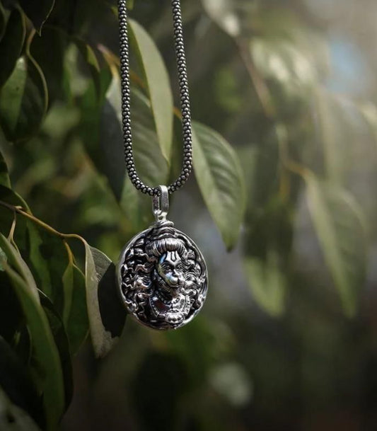 Hanuman Ji Pendant Oxodaised Silver Chain - maagauri.com