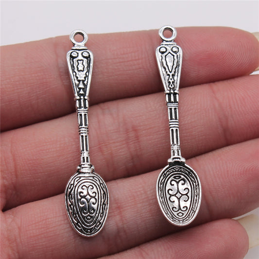 10x49mm 1.8g Antique Silver DIY Zinc Alloy Jewelry Pendant - maagauri.com